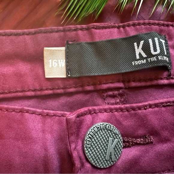 KUT from the Kloth Donna Ankle Skinny Jeans - Size 16W - Burgundy - Picture 4 of 13